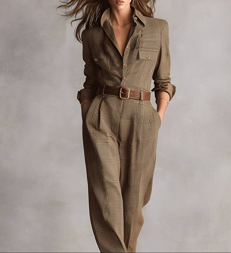 Célia™ | Salopette Marron Raffinée