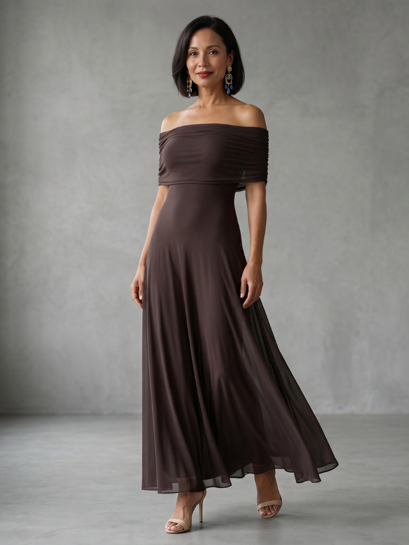 June | Robe Midi Épaules Dénudées