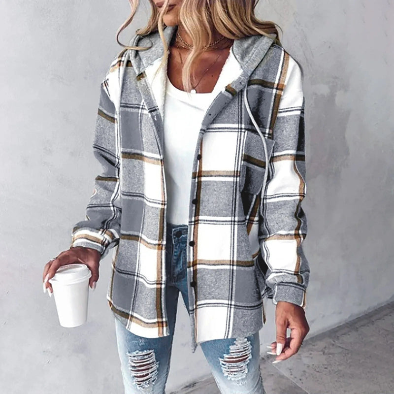 Chemise Overshirt Doublée avec Capuche Élise
