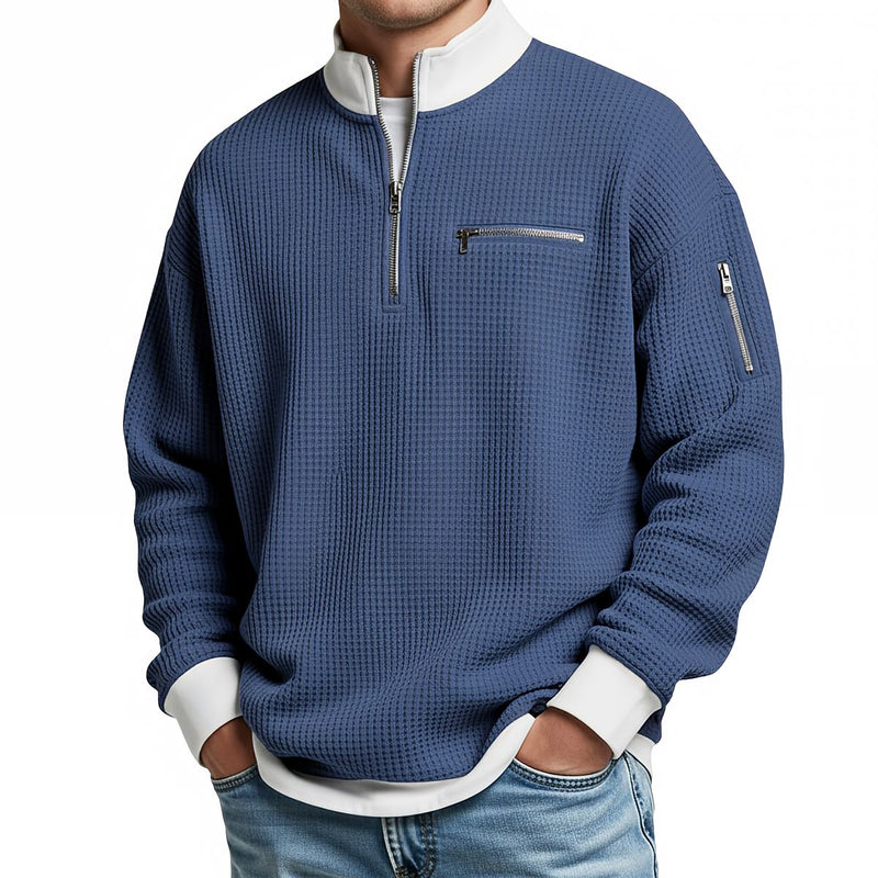 Clément™ | Pull Gaufré Demi-Zip