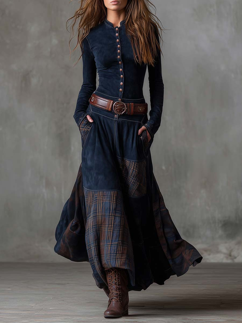 Margot™ | Robe Maxi en Suède à Ceinture