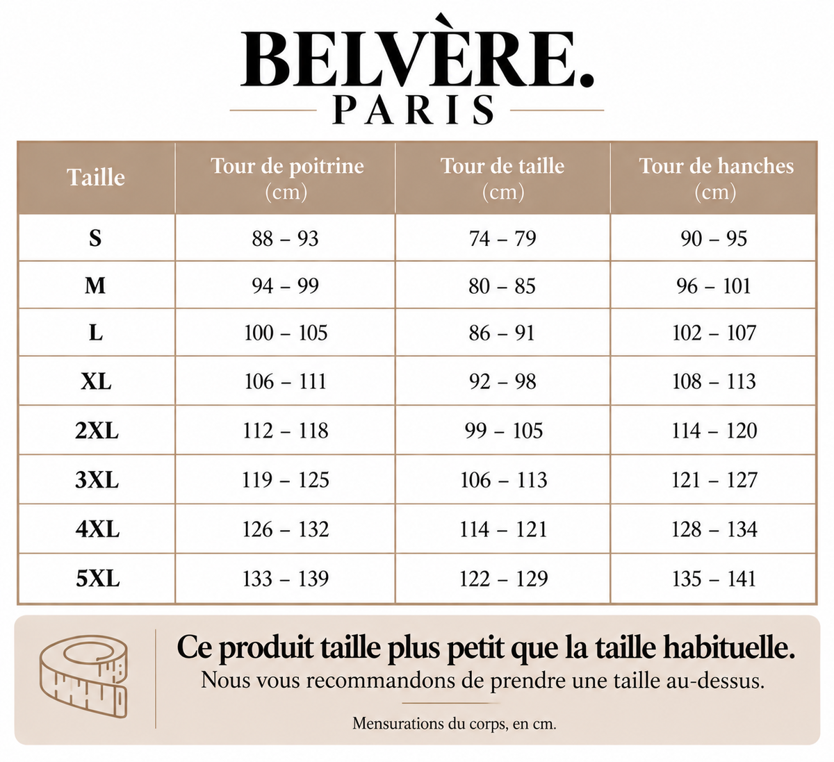 Guide des tailles